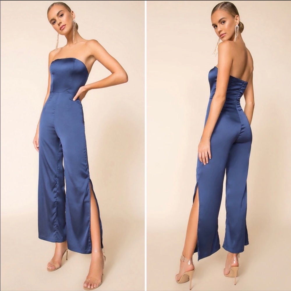 Superdown navy two slits sides jumpsuit M